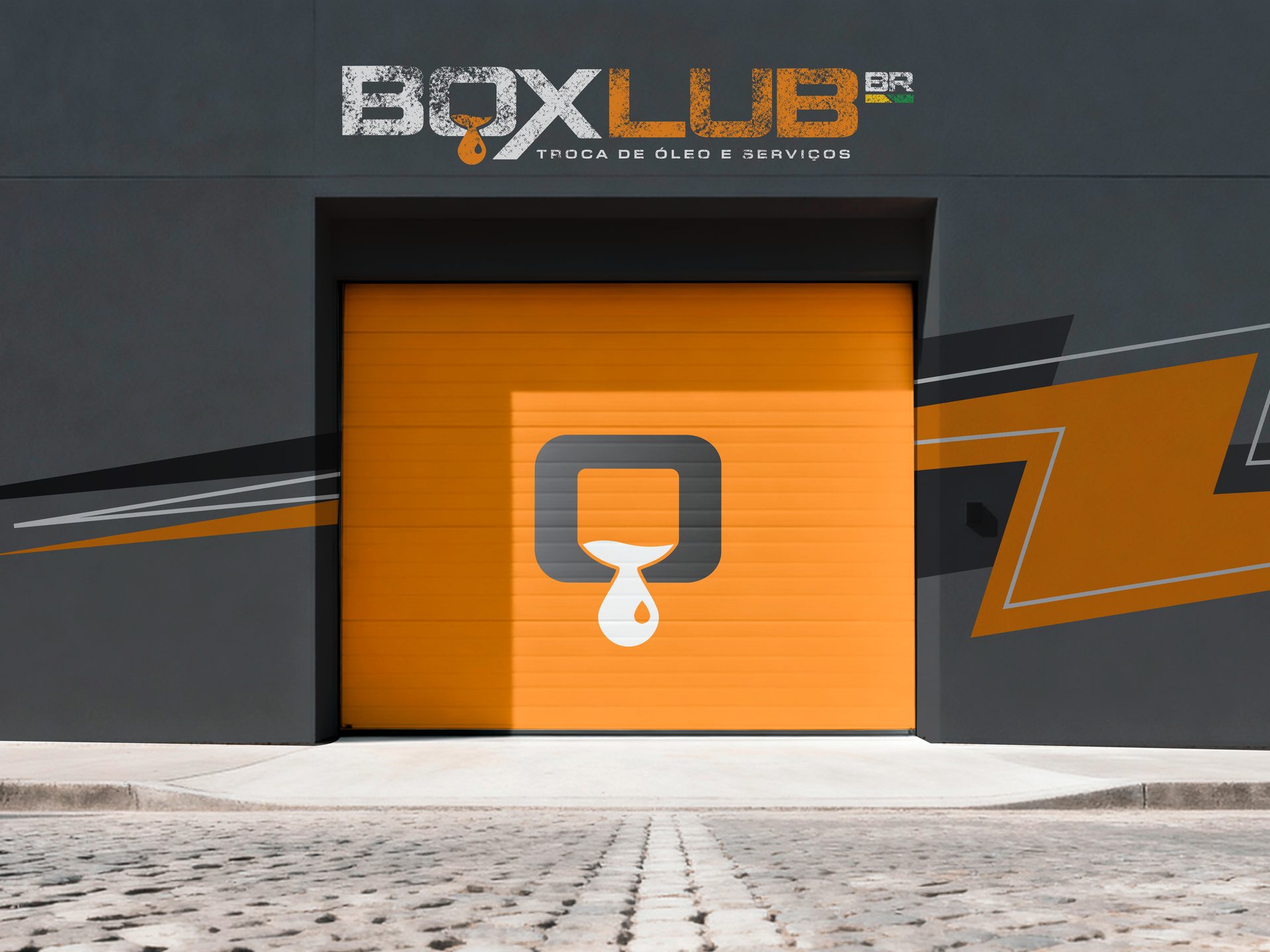 Fachada da Boxlub BR com a identidade visual da marca